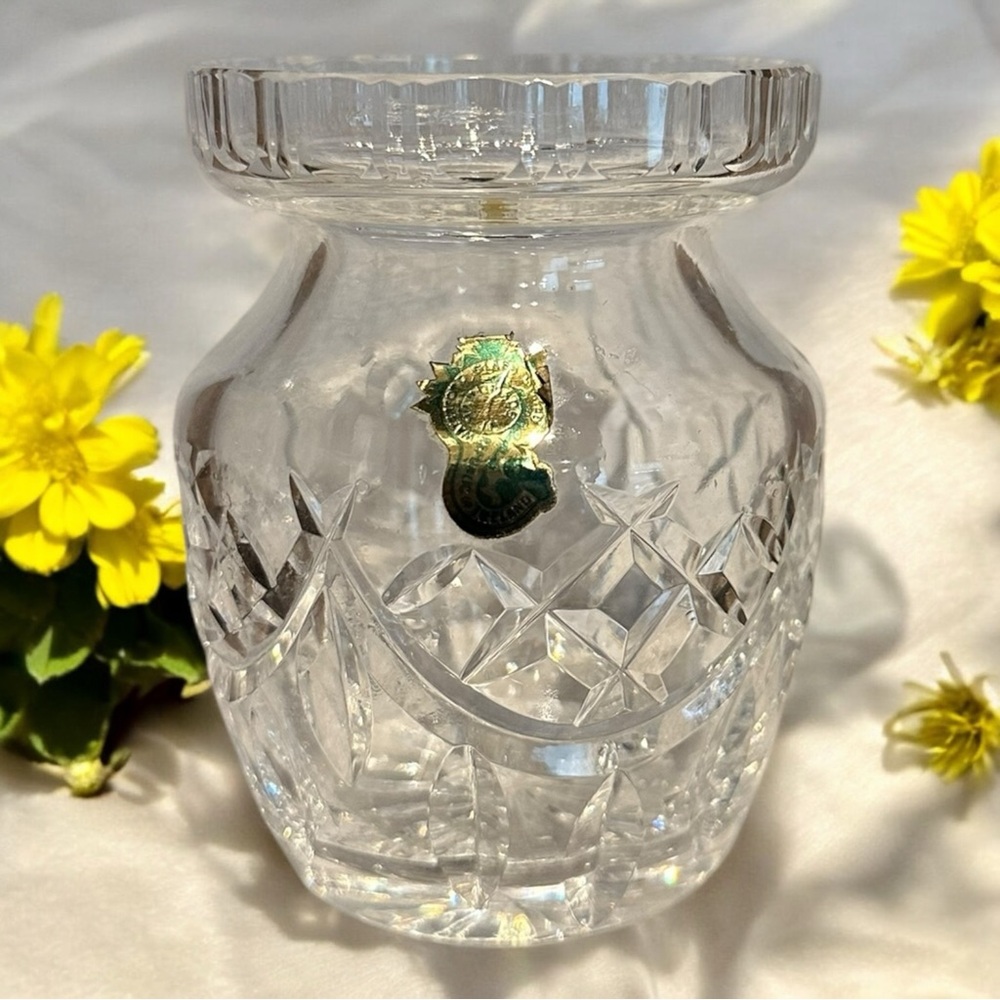 Waterford Crystal Honey Jelly or Jam 4" Mustard Jar with Tag No Lid